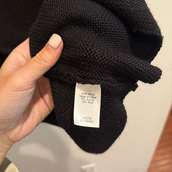 Coldwater Creek Womens Black Pullover Sweater 2X Cowl Neck Knit Short Sleeve - Picture 8 of 9